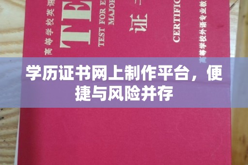 安丘学历证书网上制作平台，便捷与风险并存