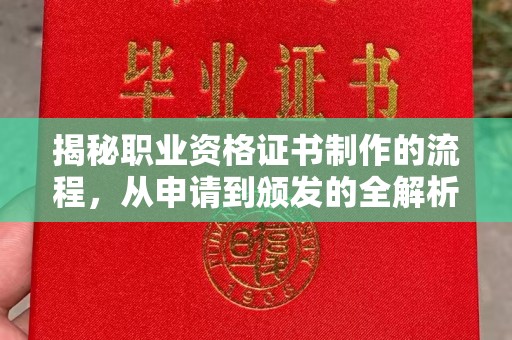 安丘揭秘职业资格证书制作的流程，从申请到颁发的全解析